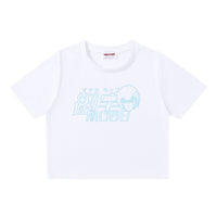 OTAKU MOBB -  Crystal-embellished Logo Baby Tee (Baby Blue / White)