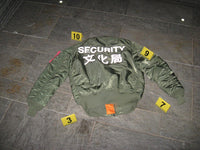 "DragonTown" - Security Bomber Jacket (Alpha MA-1 modified) (Green)